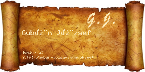 Gubán József névjegykártya